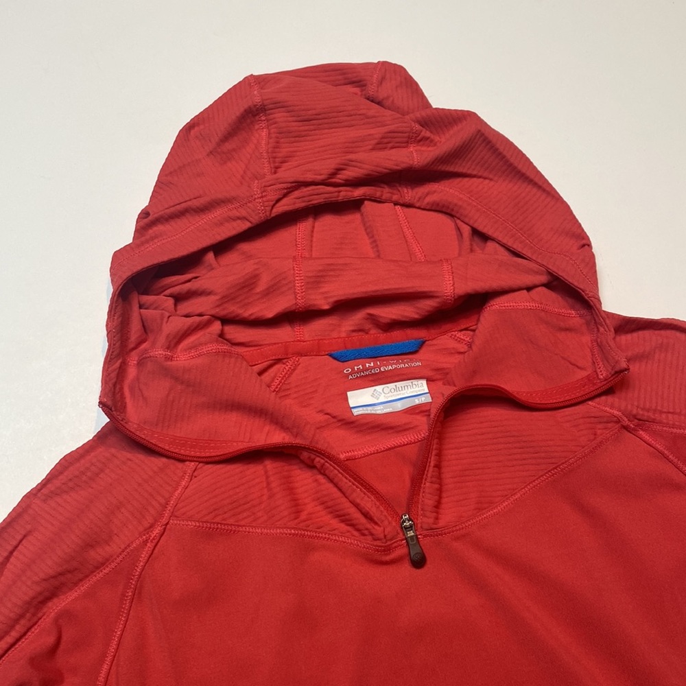 Columbia Omni-Wick Pink Hooded Quarter Zip Pullover Size Small - Picture 13 of 15